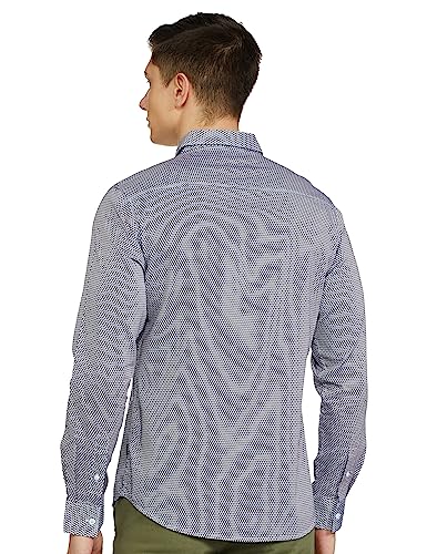 Image of Spykar Men's Slim Fit Mandarin Collar Full Sleeve Printed Casual Shirts