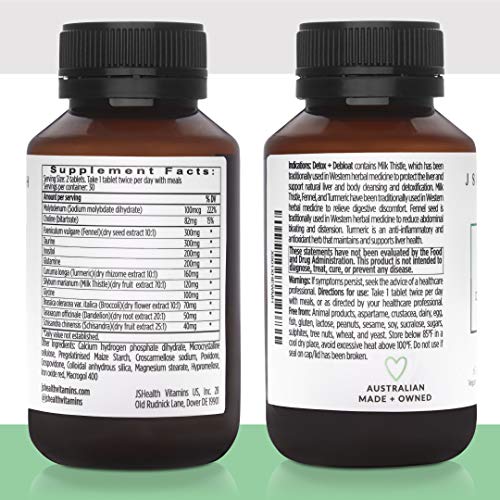 JSHealth Vitamins Detox and Debloat Liver Health Formula | Liver Detox Pills | Debloating Formula with Milk Thistle, Turmeric, Fennel | Liver Cleanse Supplement (60 Tablets) - Image 3