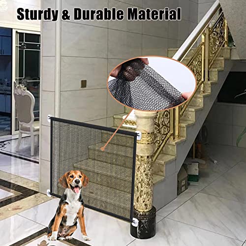 Mesh-Gates-for-Kids-or-Pets-Magic-Pet-Gate-for-The-House-Portable-Baby-Puppy-Safety-Fence-Guard-for-Stairs-and-Doorways-Easy-Install-Anywhere-43-W-x-30-H-8-Hooks Mesh Gates for Kids or Pets Magic Pet Gate for The House Portable Baby Puppy Safety Fence Guard for Stairs and Doorways Easy Install Anywhere 43 W x 30 H 8 Hooks