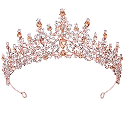 Milisente couronne princesse en alliage kc pour mariage diadème anniversaire demoiselle (champagne) Cover