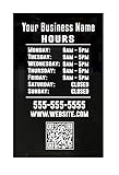 Custom QR Code with Business Hours Decal Sign for Office Sign Decal Social Media Icon Logos Fully Custom Personalized Glass Door Window Commercial Store Professional Stencil Sticker Storefront Name