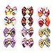 20pcs Halloween Dog Bows Pumpkin Skull Pet Hair Bows with Rubber Bands 1.4 Small Bows,Pet Grooming Bows, Dog Hair Bows, Dog Hair Accessories