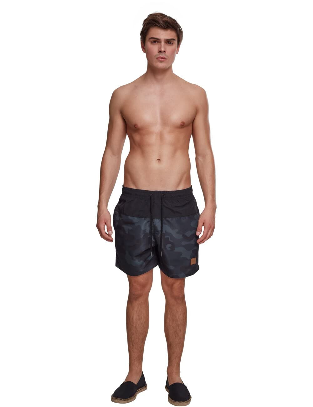 Urban Classics Men's Block Swim Shorts Trunks, Blk/Darkcamo, 5XL