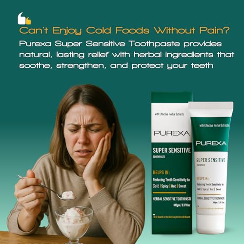 Image of PUREXA ONE Sensitive Herbal Toothpaste For Sensitive Teeth | TWO Bamboo Charcoal Soft Toothbrush For Teeth whitening, Antibacterial And Biodegradable For Adult and Kids