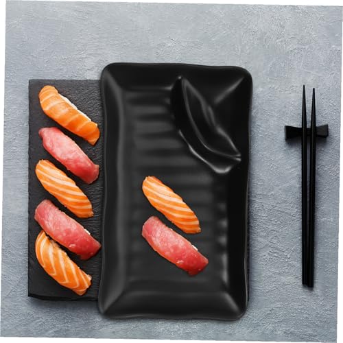 Plato de melamina para sushi KALLORY negro miniatura 4