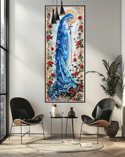 Peinture numéro adulte madone religion pigment acrylique sans cadre