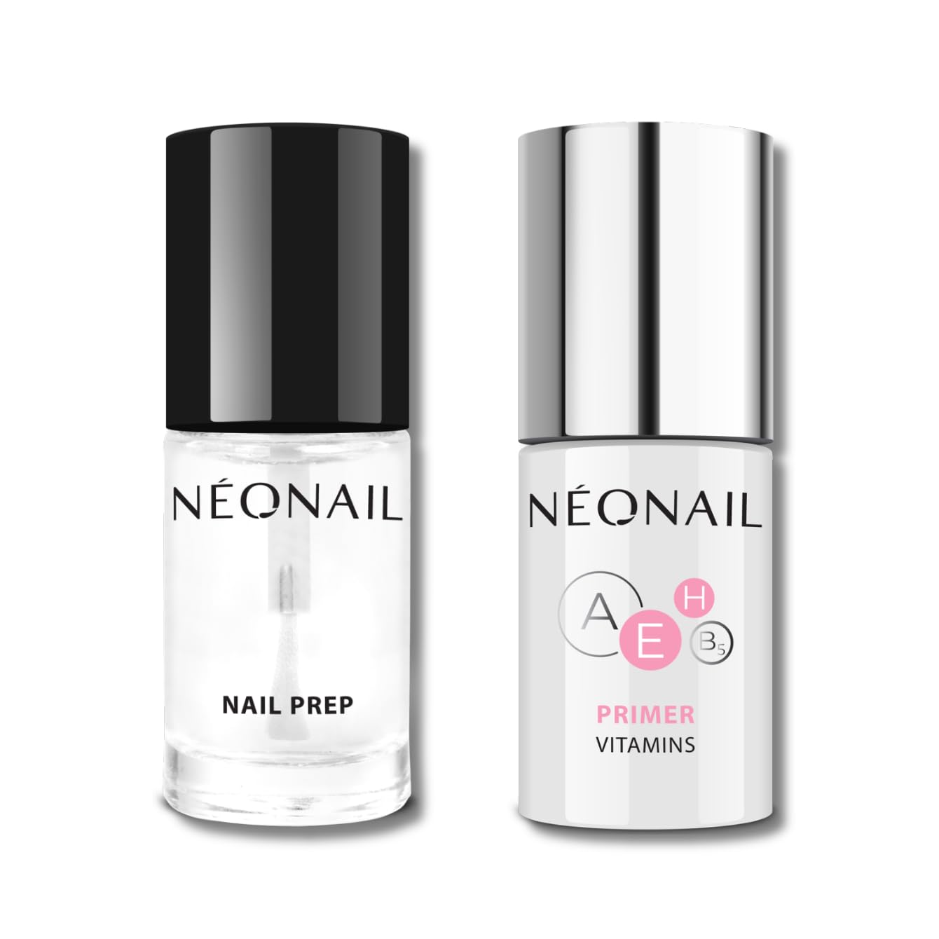 NÉONAIL Nagelvorbereitung Set – Nail Prep 7,2 ml & Säurefreier Primer Vitamins 7,2 ml – Primer für Gelnägel - Dehydrator und Primer für Nägel - Für langanhaltende Haftung und gepflegte Naturnägel