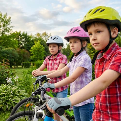 Image of PROBEROS Kids Riding Gloves for 8-13 Years, Anti-Slip Adjustable Palm Vibration Reduction Breathable Moisture-Wicking Design Sport Gloves, Fashion Cycling Gloves for Riding, All Outdoor Sport, Size-L