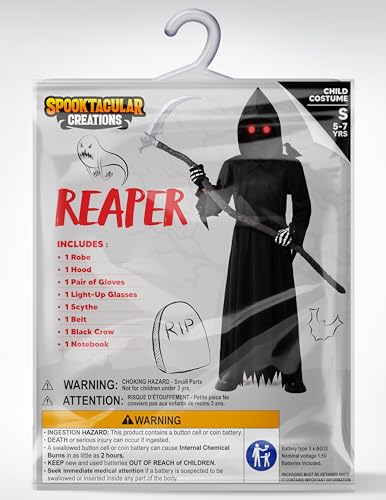 Disfraz Halloween Segador para Niños con Ojos Luminosos miniatura 6