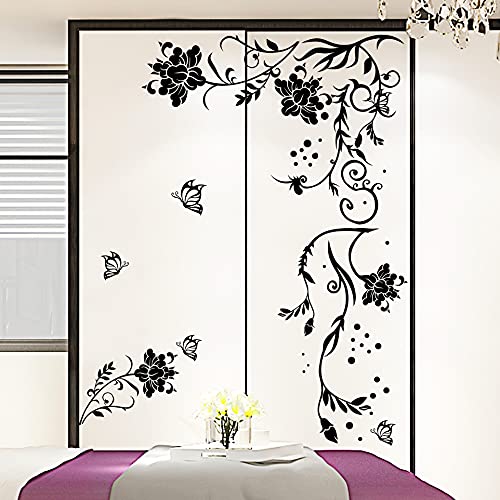Vinilo Decorativo Black Vines Flores, 2 piezas 30x90 cm miniatura 6