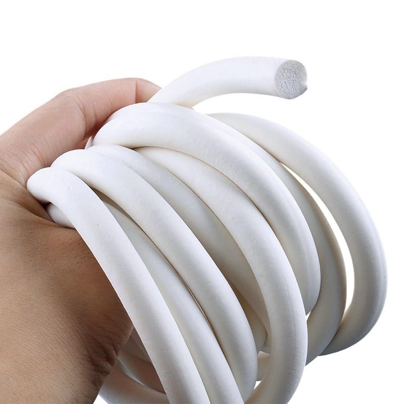 10 Meters Silicone Rubber Sponge Strip White Closed Cell Circular Foam Backer Rod Seal Foaming Rubber Molding Damper Round (8.0MMX10M)