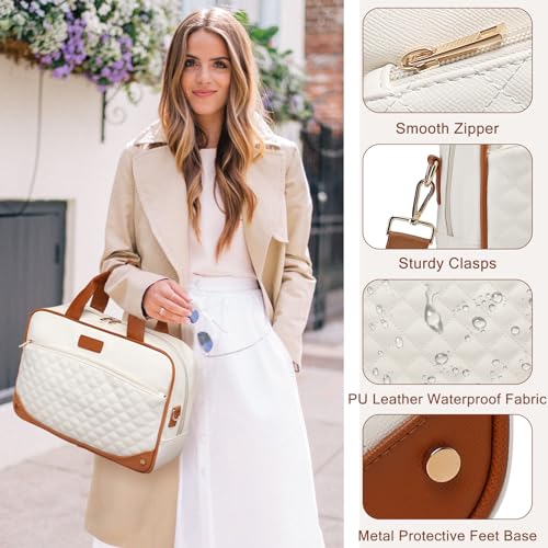 Leather Laptop Briefcase for Women 15.6 Inch Laptop Work Bag Waterproof Computer Bag for Women with Clutch Purse 6