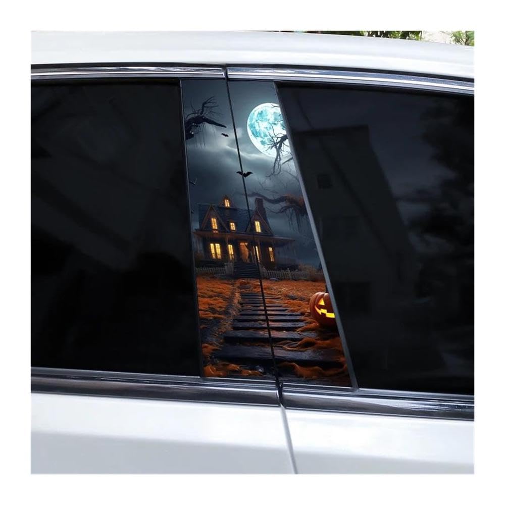Body Parts 2pcs Car Center Pillar Sticker Candy and Pumpkin Auto B-Pillar Waterproof Protective Film(D)