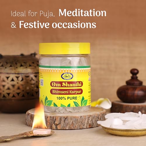 Image of Cycle Pure Om Shanthi Bhimseni Camphor - Original (250g) | Bhimseni Kapoor for a Divine Puja Experience | Compatible with Camphor Electric Diffusers | Long-Lasting Fragrance