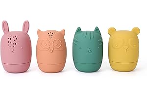 Squeezable Silicone Bath Toys for 6-18+ Month Old Toddlers