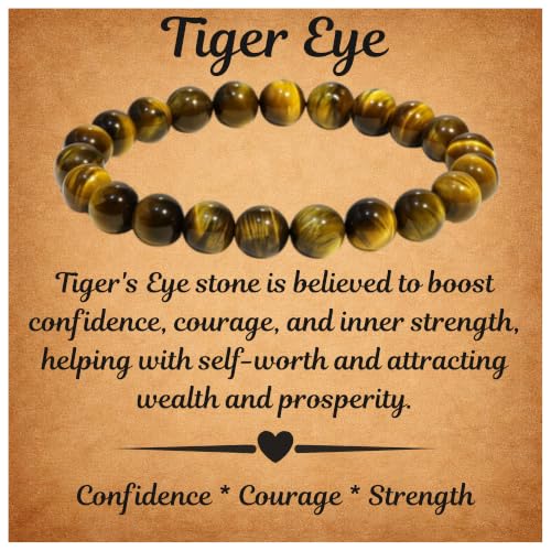 Image of ANAYA AGATE Healing Crystal Bracelet for Women and Men - 8mm Round Beaded Bracelet for Men and Women - Unisex Stretchy Gemstone Bracelet for Healing and Protection