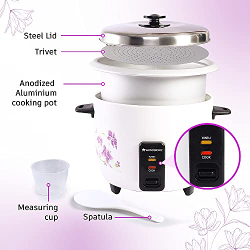 Compare Wonderchef Nutri Cook Rice Cooker with Single Bowl, 1.8 Litres