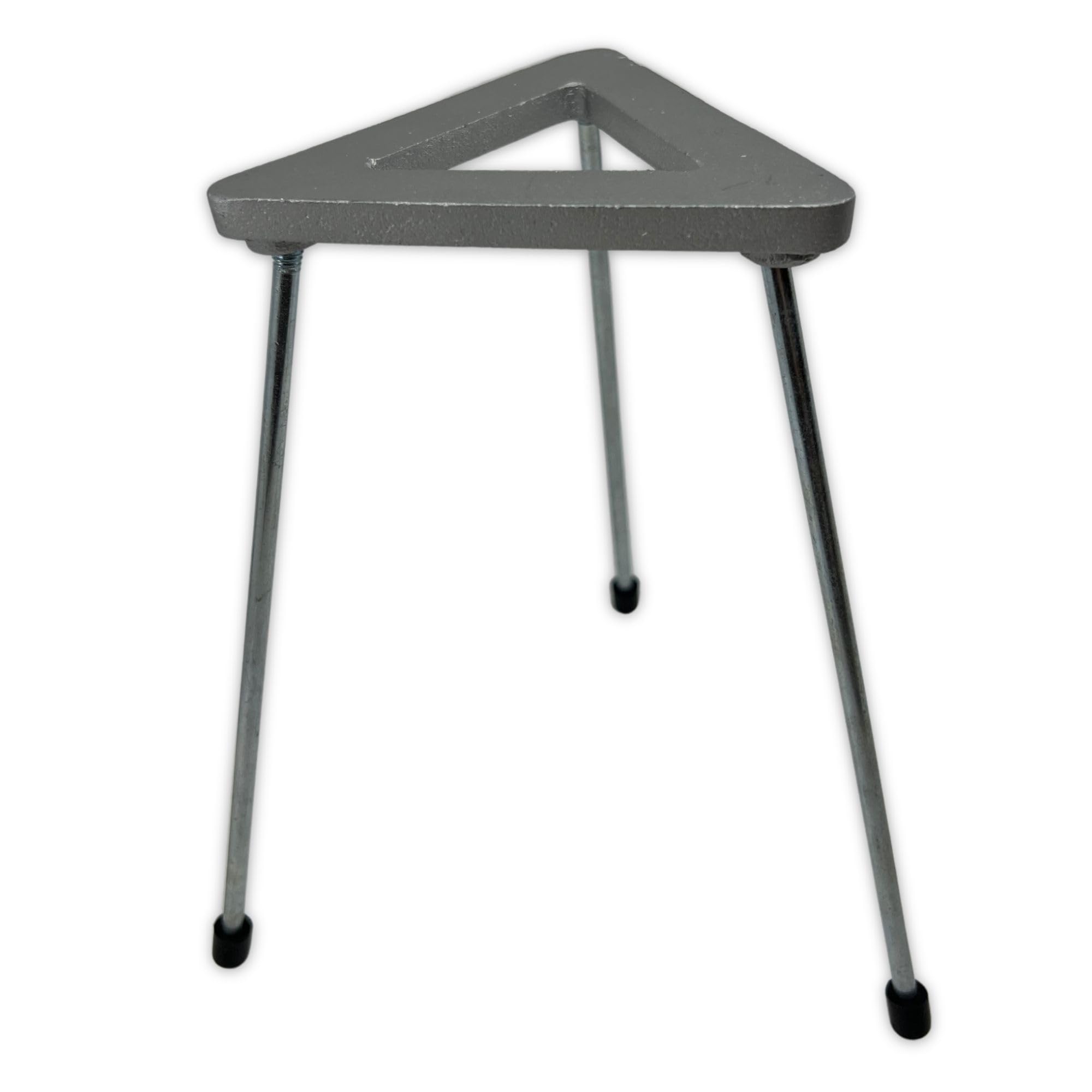 Eisco Labs - 12cm Triangular Tripod Stand with Removable Legs - 8.25" Tall, Zinc Plated Cast Iron Top, Mild Steel Legs with Plastic Feet - Stable
