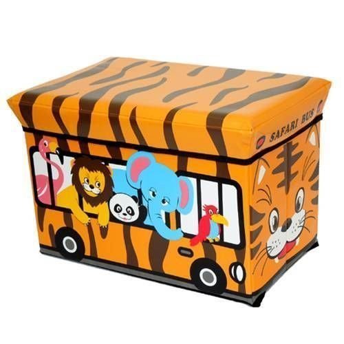 GMMH - Caja de almacenaje Plegable para Juguetes (diseño de Safari, Convertible en Taburete)