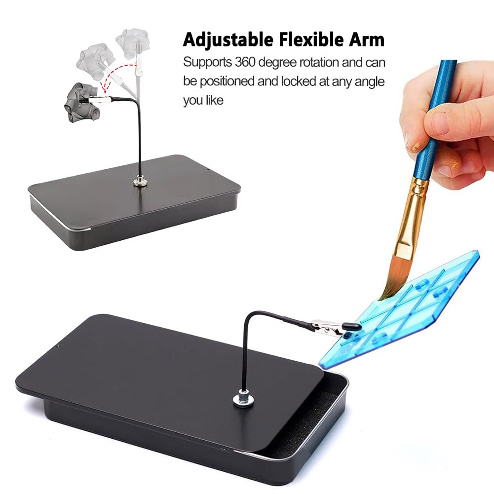 10 stuks derde hand solderen en 1 ijzeren doos als basis - flexibele soldeerhulp met krokodillenklemmen en magnetische voet - ideaal voor printplaathouder, elektronica, modelbouw accessoires