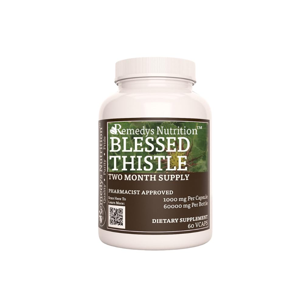 Remedy's nutrition Blessed Thistle | 1,000 mg, 60 Vegan Capsules Herbal Dietary Supplement | Two Month Supply