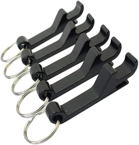 Miniatura 3 de Juego de 5 llaveros negros para botellas de cervezabolsillo pequeño con garra de barra para bebidas