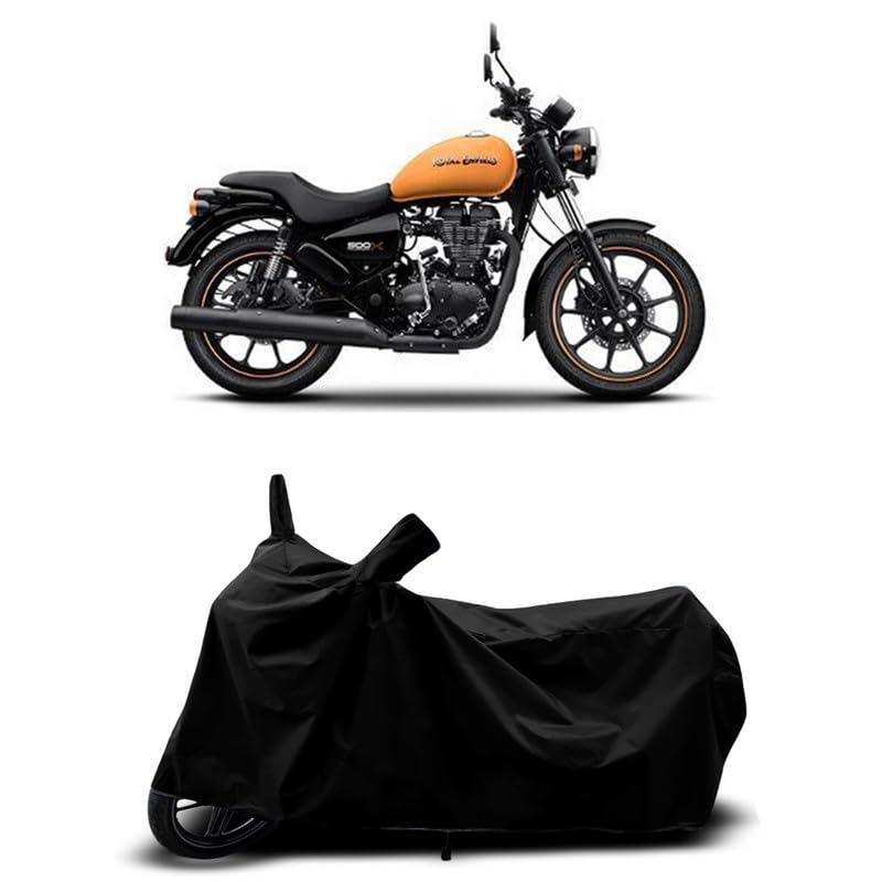 Image of DUFFEL-All Two Wheeler Bike /Scooty Body Cover Used for Royal Enfie Thunderbird 500X Heat Protectio /Water Resistance /UV-Rays /Birds Dropping /Scratchproof /Dust Proof /Waterproof All Variants [Black]