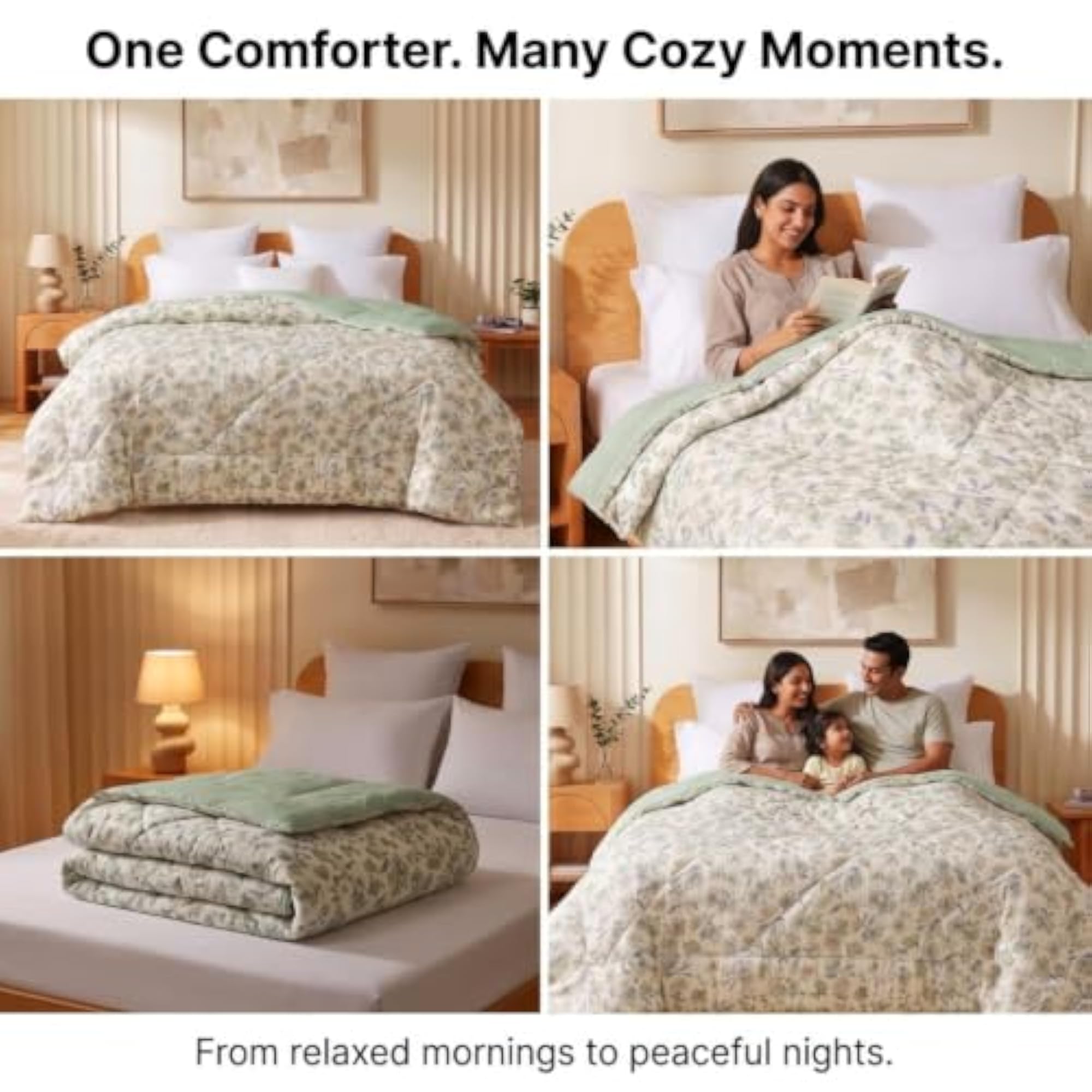 280 GSM Cloud Cotton King Size Comforter, Floral Design
