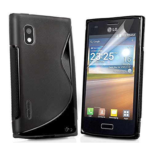 ebestStar - Cover Compatibile con LG Optimus L5 E610 Custodia Protezione S-Line Design Silicone Gel TPU Morbida e Sottile, Nero [Apparecchio: 118.3 x 66.5 x 9.5mm, 4.0'']