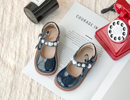 Image of GINFIVE Toddler Girls Dress Shoes Little Kids Flats School Mary Janes Shoes
