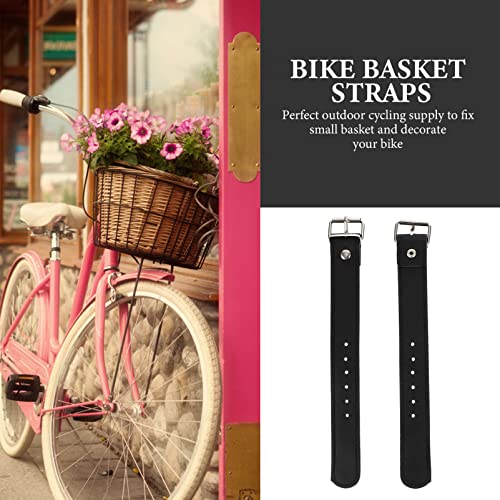 Bicycle Basket Straps s Bicycle Wicker Basket Strap, 2pcs Adjustable Strap for Scooter Basket, Black, 22.5x3cm - Image 4