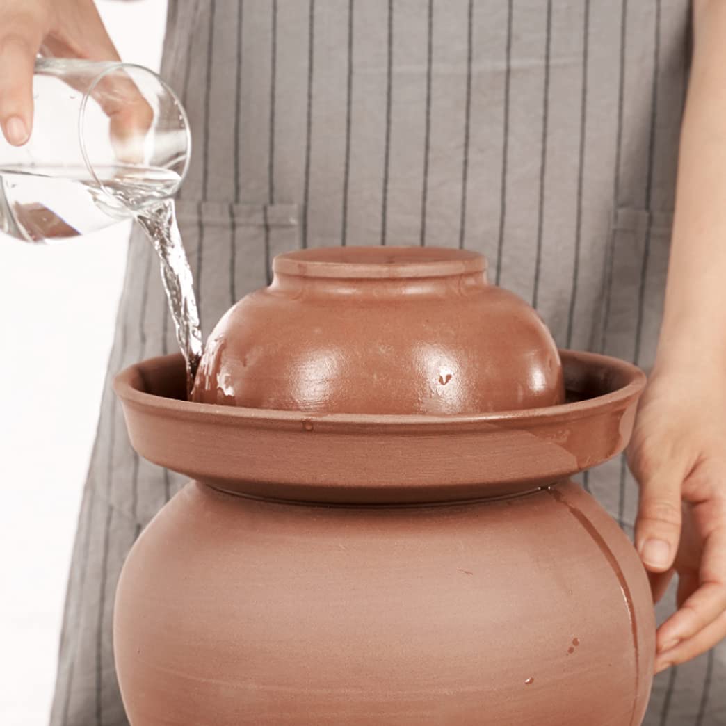 Tradycyjny chiński ceramiczny garnek do fermentacji, słoik do kiszenia z pokrywką z uszczelką wodną, duży pogrubiony ceramiczny słoik do kiszenia, pojemniki do przechowywania kimchi 2,5 kg (6 kg