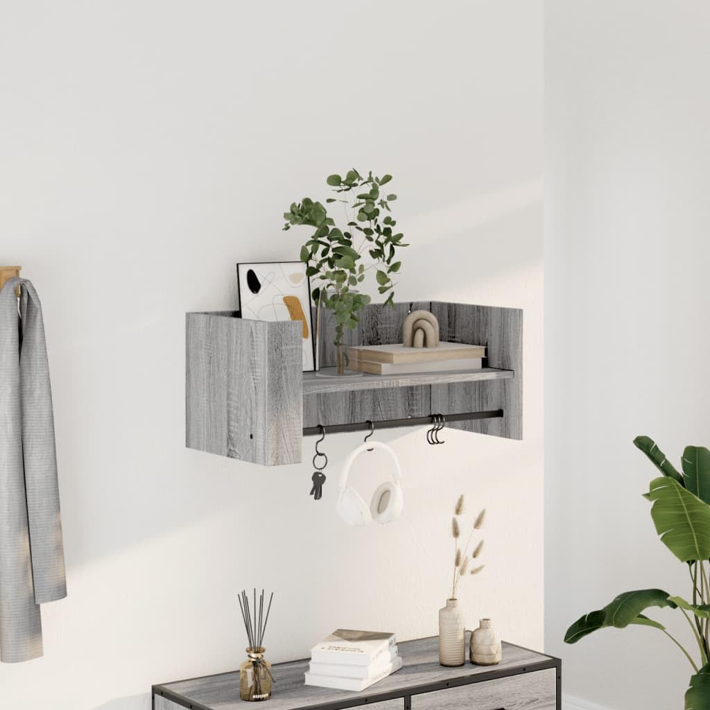 Étagère Murale Sonoma Gris 70,5x35 cm Meuble Suspendu Gain de Place