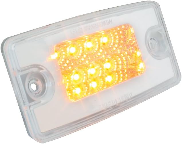 GG Grand General 76321 Amber Rectangular Spyder 8-LED Visor/Cab Marker Sealed Light with Clear Lens for Freightliner Century/Columbia, Amber/Clear