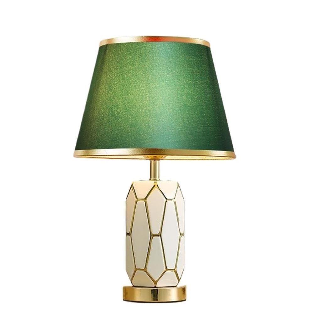 Lampada da tavolo in ceramica, luce notturna ambientale sul | Ceramica , paralume in tessuto, luce notturna d'ambiente moderna, dimmerabile(Green)