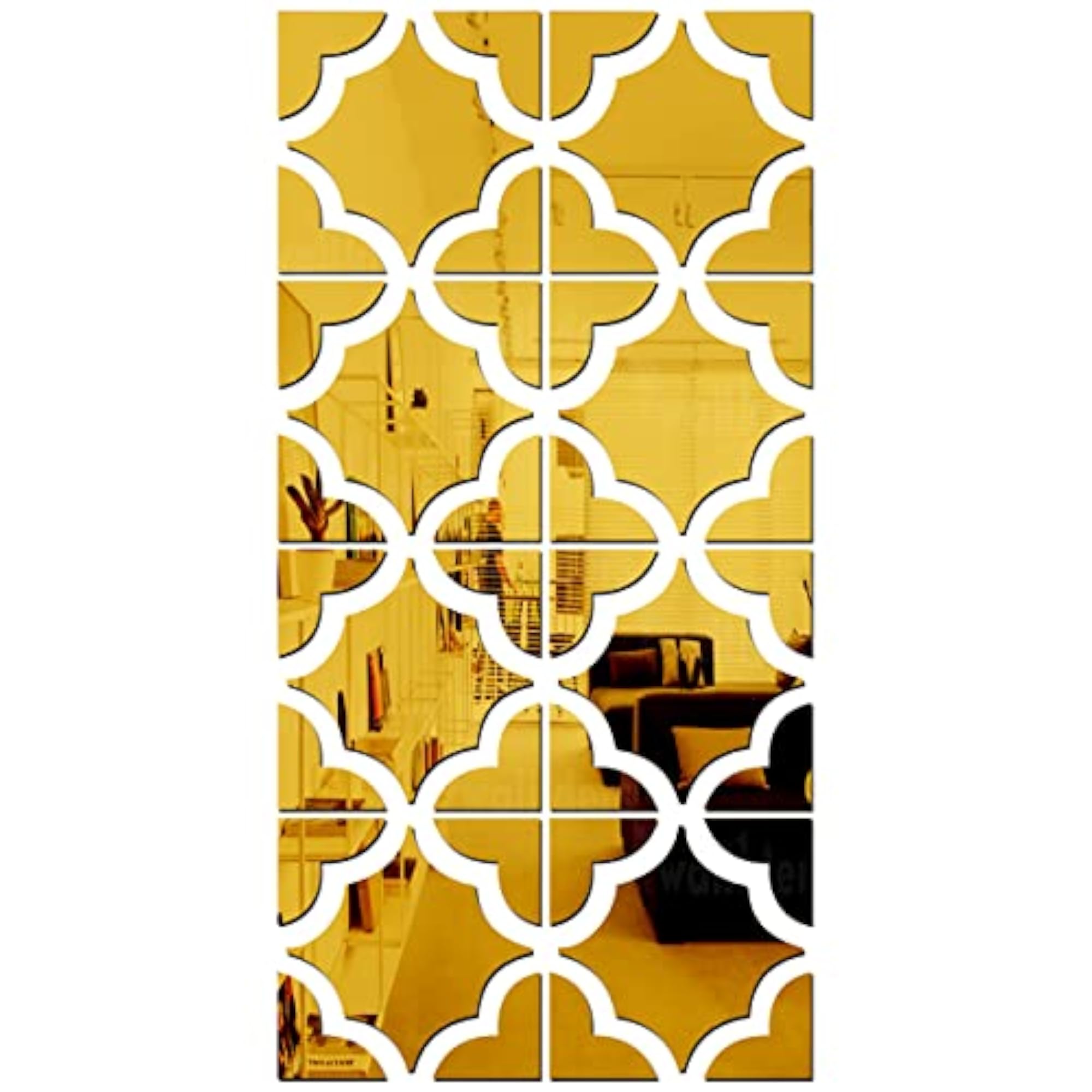 8 Pattern Mirror Stickers for Wall Decor