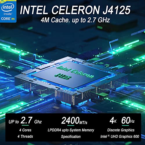 Mini Pc Stick Windows 11 Pro,Intel Compute Stick With Celeron J4125,8Gb Ram 256Gb M.2 Ssd (Up To 1Tb),Pc Stick Support Auto Start/Gigabit Ethernet/Wifi/Bt,Home/Business Pocket Computer #TOP1