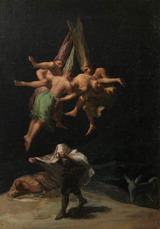 EfeMir Pinturas Famosas Foto Lienzo Cuadro Pared Vintage El Vuelo de las Brujas Francisco de Goya para la Decoración del Hogar del Dormitorio 60x90cm
