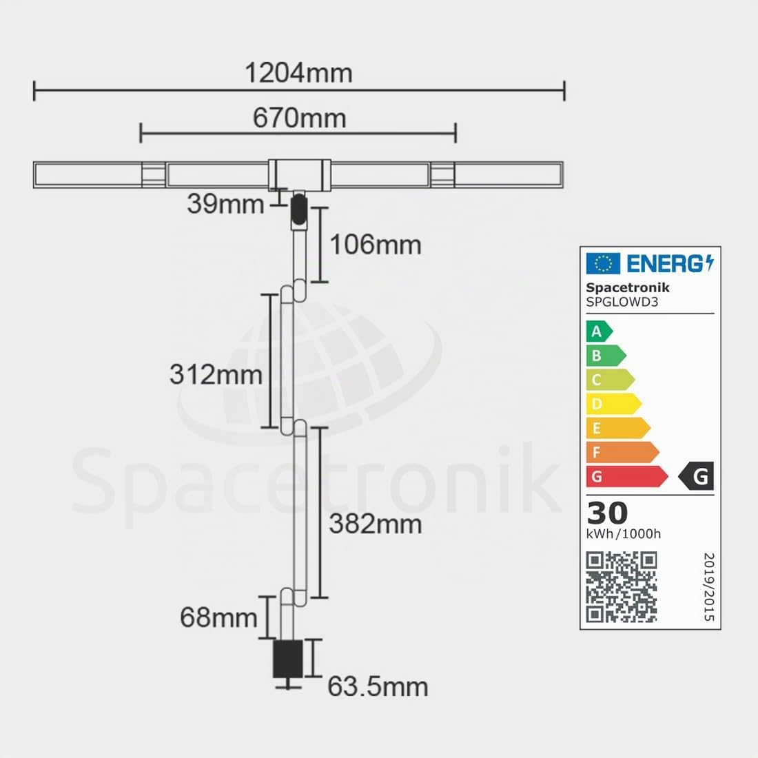 Spacetronik Schreibtischlampe LED Dimmbar Glow D3 | Schreibtischlampen mit intelligenter Automatikmodus, Farbtemperaturregelung, CRI 97+, Ergonomische Schreibtischleuchte LED