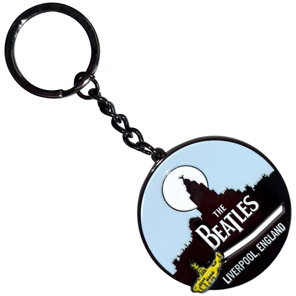 Rock Off officially licensed products The Beatles Liverpool Skyline Yellow Submarine Keychain Keyring One Size