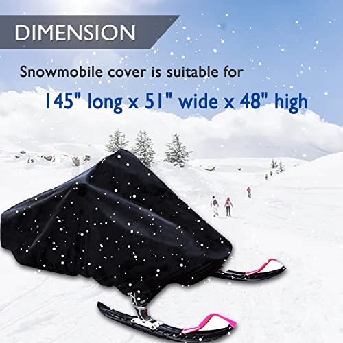 Universal Snowmobile Cover 145" Long X 51" Wide X 48" High, Thick Waterproof Uv And Dirt-Resistant Snowmobile Cover Compatible With Polaris Arctic Indy Can-Am #TOP1