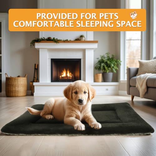PET SPPTIES Hundebett Weiches und Warmes Matten Hundekissen Waschbarn kuschelig Umkehrbar Haustier Sofakissen PS085 (61X 41 cm, Dark Green)
