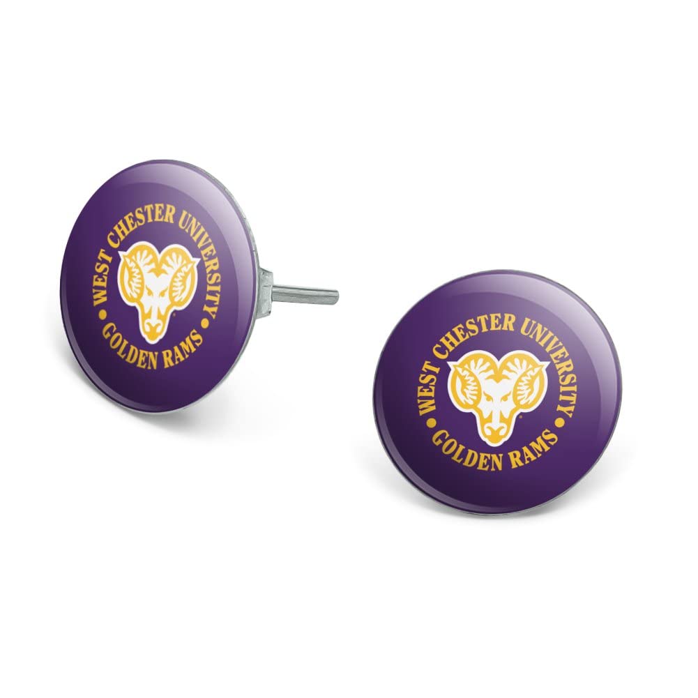 West Chester University Primary Logo Novelty Silver Plated Stud Earrings