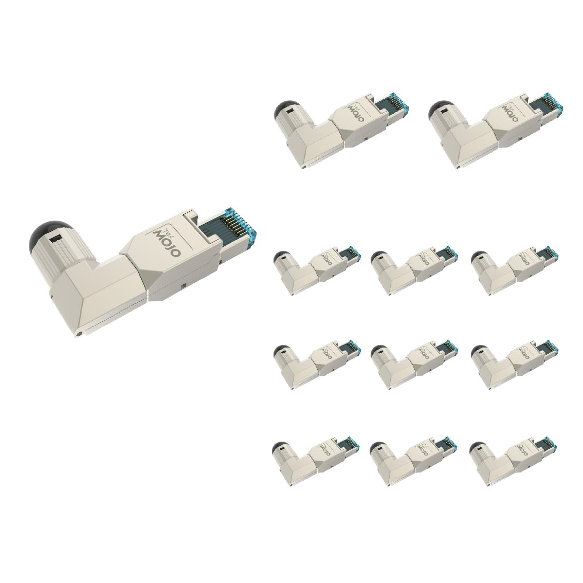 Tecmojo CAT8 STP Connecteurs RJ45 blindés sans outil, 40Gigabit, pour câbles 22-24 AWG, 12 Pièces