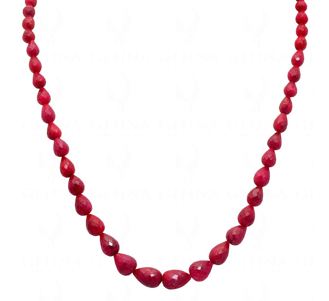 gehna Jaipur Ruby Gemstone Faceted Drop Necklace-picture-25