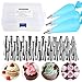 NEXGADGET 55PCS Boquillas para Manga Pastelera Incluyendo Boquillas de Acero Inoxidable, Bolsas de Pastelería, Acopladores, Pasteles para Hornear Juego de Decoración para Cupcakes