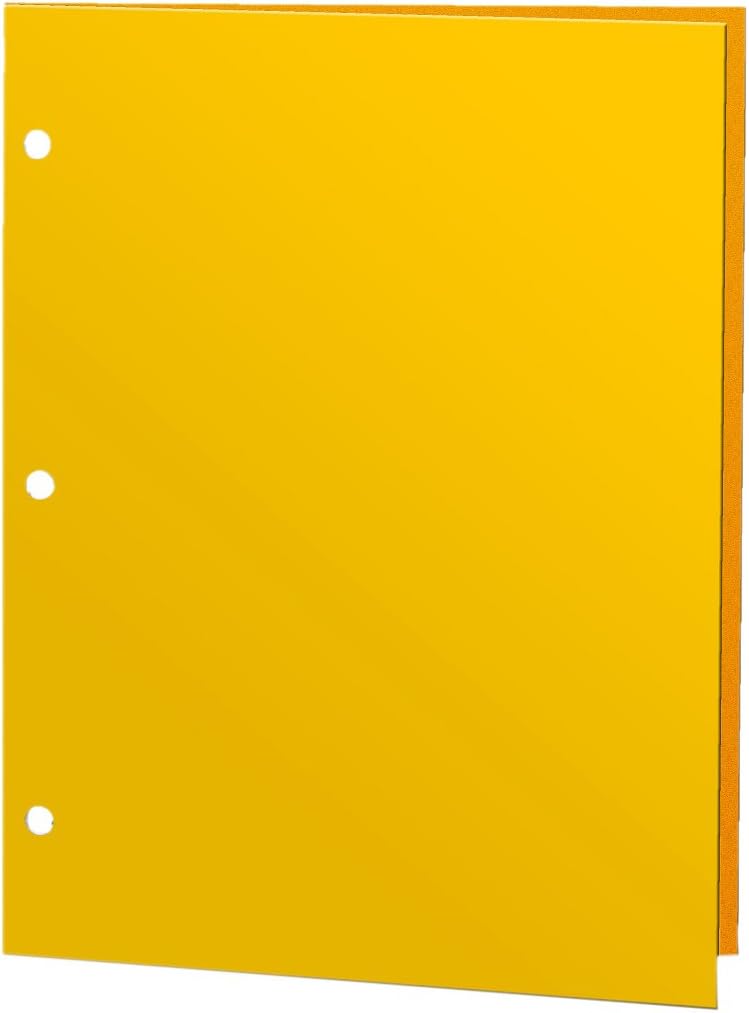 Promarx 2-Pocket 3-Hole Punch Glossy Portfolio Folder, White, Pack of 72