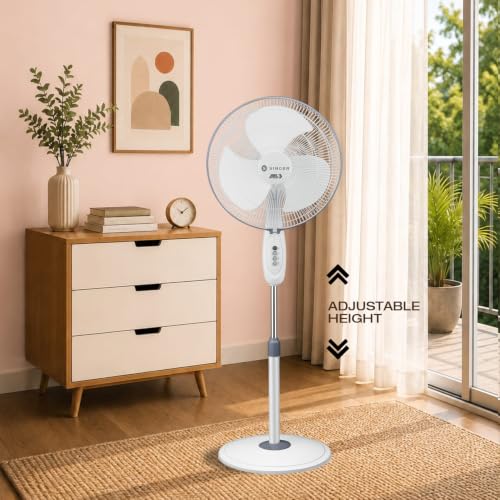 Image of SINGER Brissa 32 High Speed Pedestal Fan | 115W Power | 100% Copper Motor | 100 CMM Air Delivery | 2100 RPM | Silent Operation | Adjustable Height | 2 Years Warranty | ISI Certified