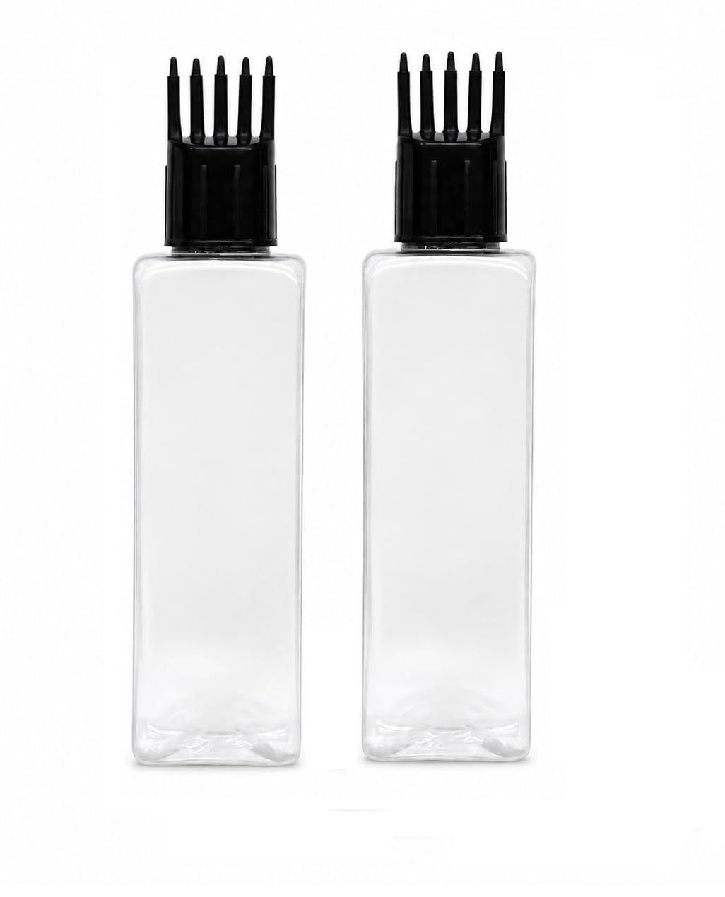 mishi 2pcs 100ml empty hair root comb applicator bottle with black comb, refillable hair oil applicator, scalp massage oilbottle for hairoil, shampoo, serum & liquid medicines, leak proof