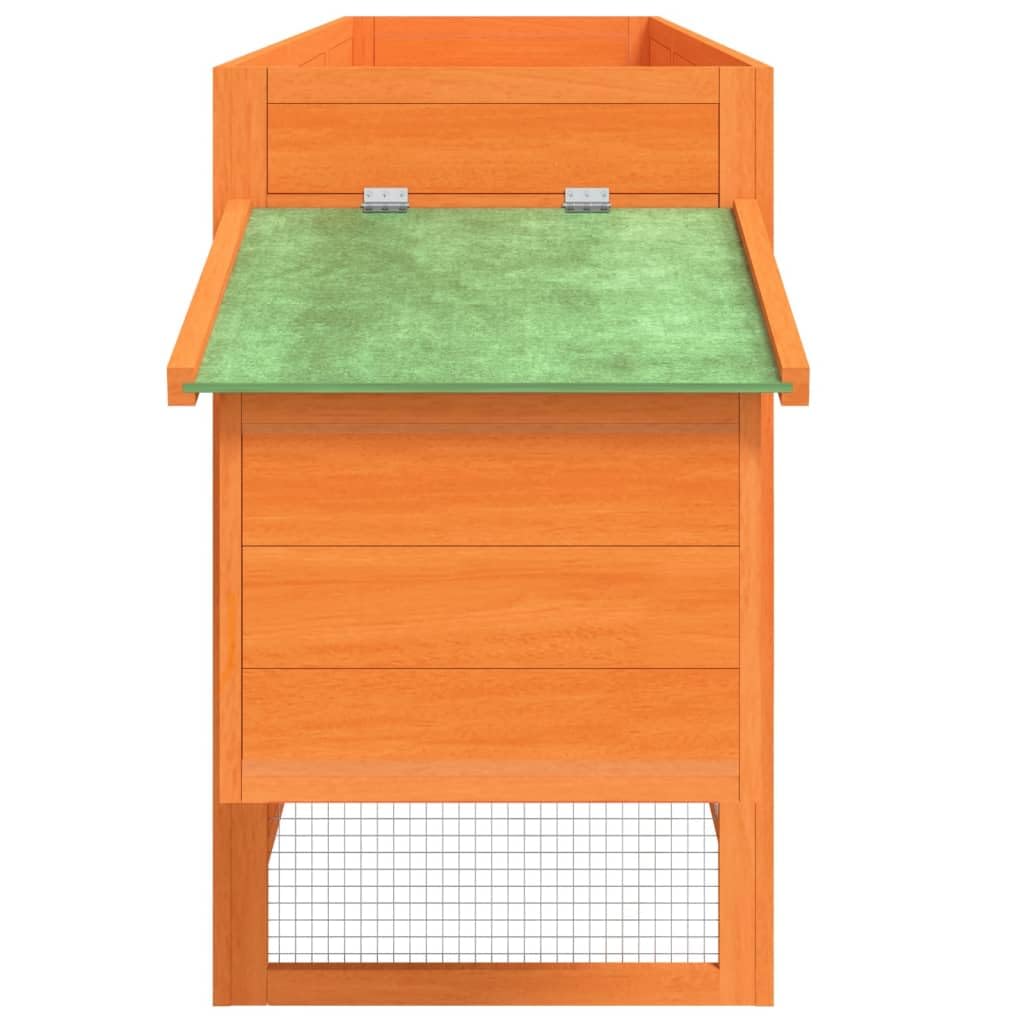Gallinero de madera maciza de pino 204 x 50 x 84 cm con techo impermeable, nido y rampa para pollos y conejos